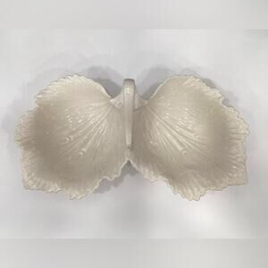 Lenox Double Leaf Shape Divided Serving Dish Bowl with Handle